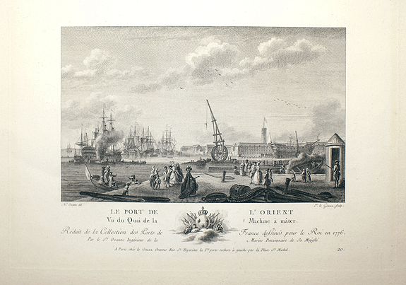 OZANNE, Nicolas, Le Port de L'Orient Vu du Quai de la Machine à mâter., antique map, old maps