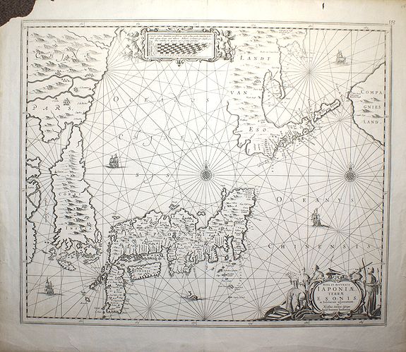 JANSSON, Jan, Nova et Accurata Japoniae, Terrae Esonis, ac Insularum Adjacentium ex Novissima Detectione Descriptio. Apud Ioannem Ianssonium, antique map, old maps