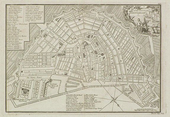 Andrews, J., A Plan of the City of Amsterdam., antique map, old maps