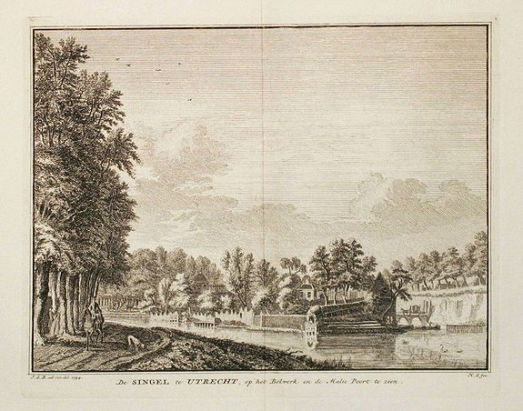 SPILMAN, H., De SINGEL te UTRECHT, op het Bolwerk en de Malie Poort te zien., antique map, old maps