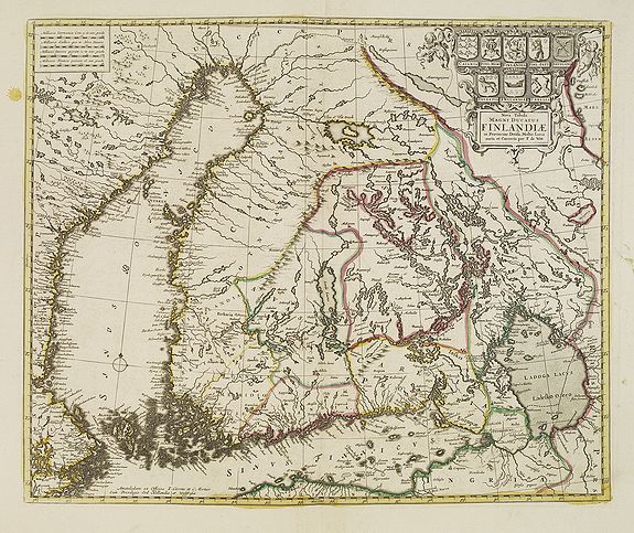 DE WIT, F., Nova Tabula Magni Ducatus Finlandiae., antique map, old maps