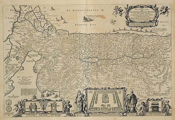 VISSCHER, C. Jsz., Perigrinatie ofte Veertich-Jarige Reyse der Kinderen . . ., antique map, old maps