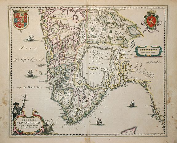 BLAEU, J., Dioecenis Stavangriensis . . ., antique map, old maps