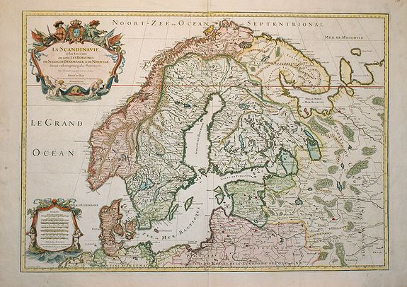 JAILLOT, A.H., La Scandinavie et les Environs où sont les Royaumes., antique map, old maps