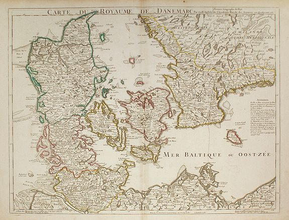 BUACHE, P. / DEZAUCHE, J.A., Carte Du Royaume De Danemarc . . ., antique map, old maps