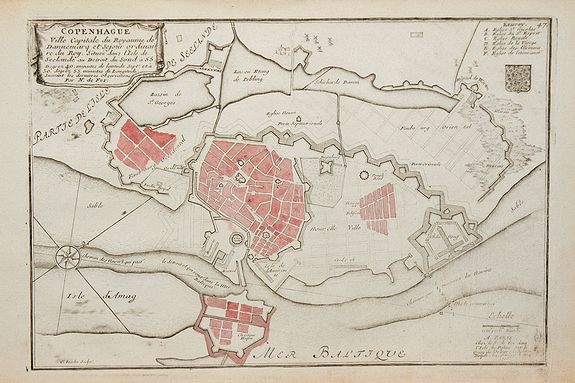 DE FER, COPENHAGUE Ville Capitale du Royaume de Dannemarq . . ., antique map, old maps