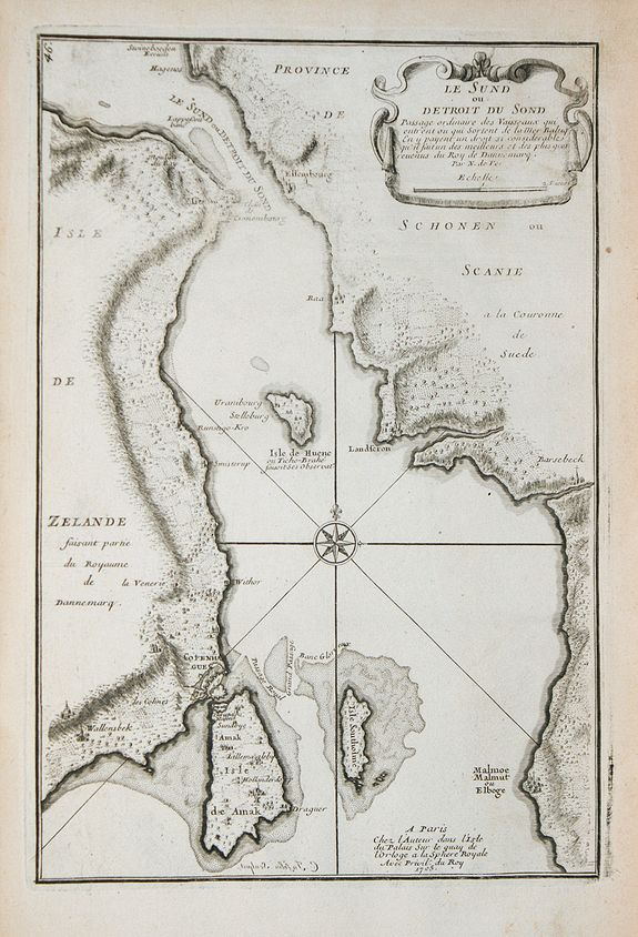 DE FER, Le Sund ou Detroit du Sond., antique map, old maps
