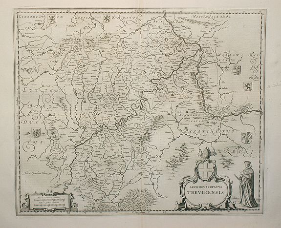 BLAEU, W., Archiepiscopatus Trevirensis., antique map, old maps