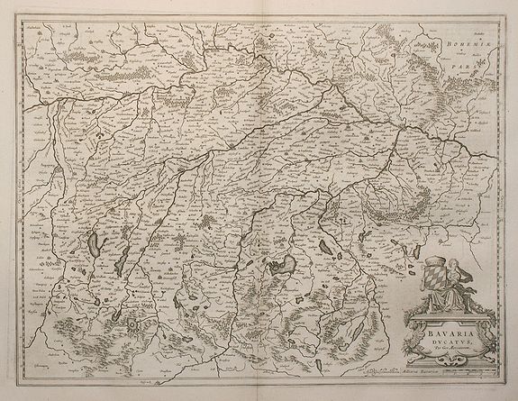 BLAEU, W., Bavaria Ducatus., antique map, old maps