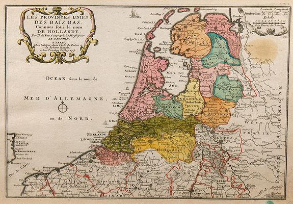DE FER, N., Les provinces unies des Bais bas, connues sous le nom de Hollande ..., antique map, old maps