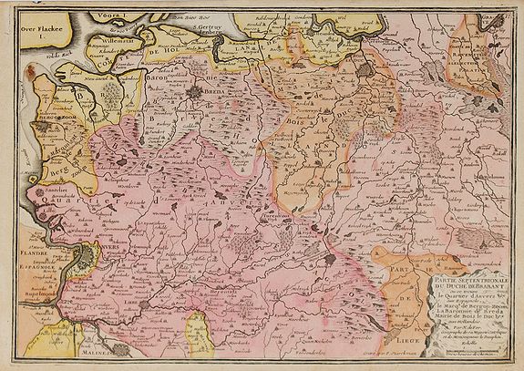 DE FER, N., Partie septentrionale du Duché de Brabant ..., antique map, old maps