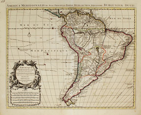 COVENS, J. / MORTIER, C., L\'Amerique Meridionale Dressée sur les Observations . . ., antique map, old maps