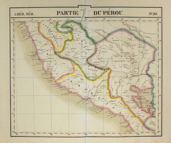 VANDERMAELEN, Ph., Partie du Pérou. N:20., antique map, old maps