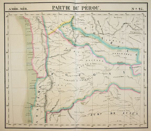VANDERMAELEN, Ph., Partie du Pérou. N:25., antique map, old maps