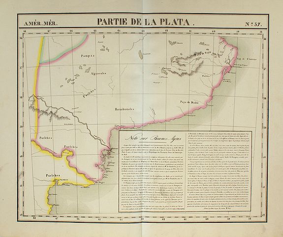 VANDERMAELEN, Ph., Partie de la Plata. No.37, antique map, old maps