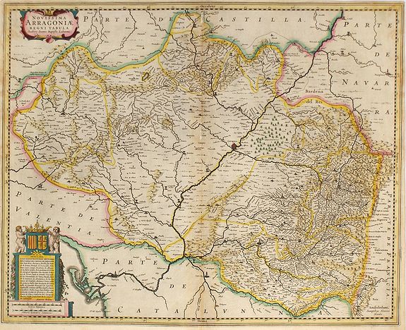 HONDIUS, H., Novissima Arragoniae ?, antique map, old maps