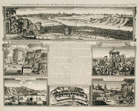 CHATELAIN, H., Vue et description de la Ville de Meaco Capitale du Japon.., antique map, old maps