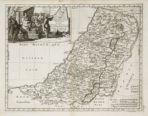 SANSON, N., Geographiae Sacrae Tabula, in qua Terra Promissa . . ., antique map, old maps