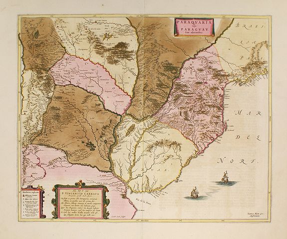 BLAEU, J., Paraquaria vulgo Paraguay., antique map, old maps
