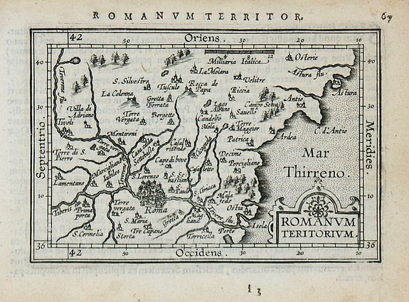 ORTELIUS, A. / COIGNET, M., Romanum teritorium., antique map, old maps