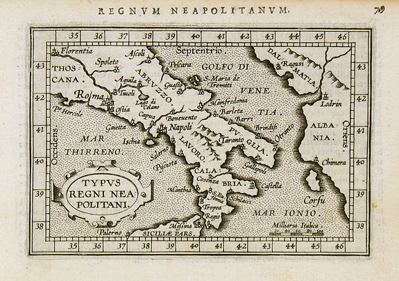 ORTELIUS, A. / COIGNET, M., Typus regni Neapolitani., antique map, old maps