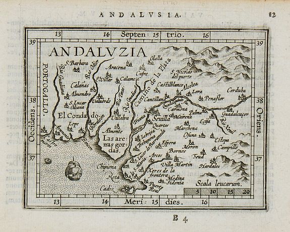 ORTELIUS, A. / COIGNET, M., Andaluzia., antique map, old maps