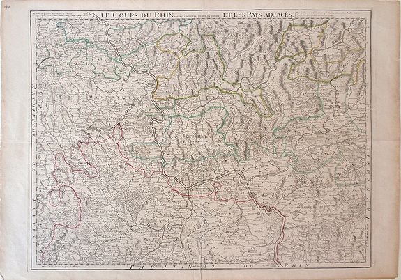 DE L'ISLE, G., Le Cours du Rhin depuis Worms, jusqua Bonne, et Les Paysa Adjaces., antique map, old maps