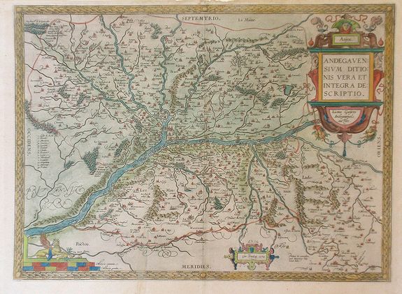 ORTELIUS, A., Anjou. Andegavensium Ditionis Vera et Integra Descriptio, antique map, old maps