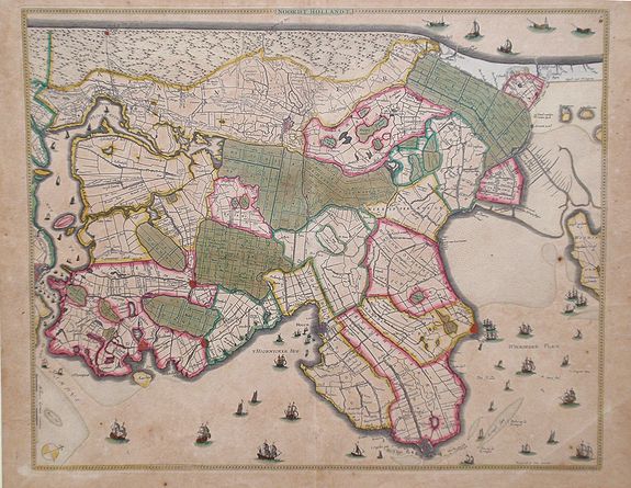 DE WIT, F., Noordt Hollandt, antique map, old maps