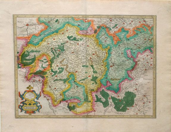MERCATOR, G., Trier & Lutzenburg, antique map, old maps