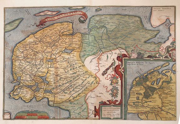 ORTELIUS, A, Frisia Occidentalis., antique map, old maps