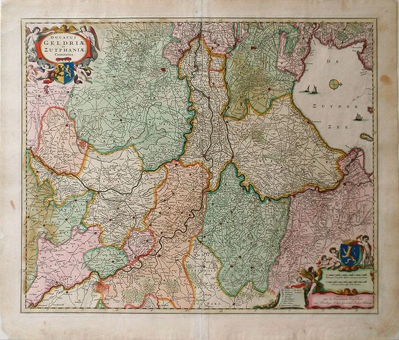 VISSCHER, N., Ducatus Geldriae et Zutphaniae Comitatus , antique map, old maps