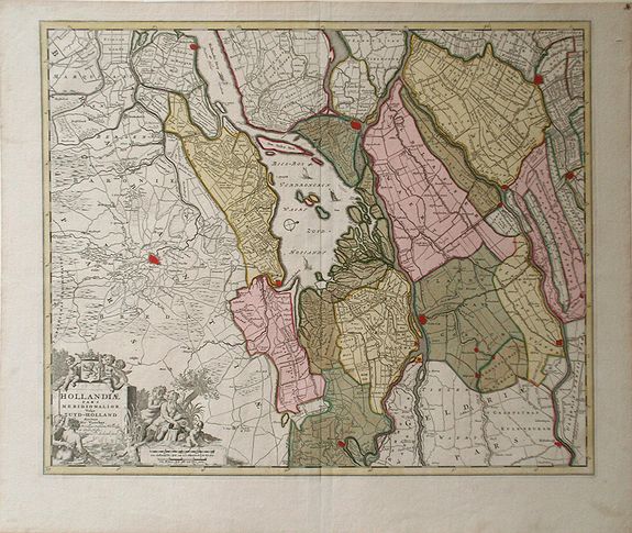 VISSCHER, N., Hollandiae Pars Meridionalior Vulgo Zuyd-Holland., antique map, old maps