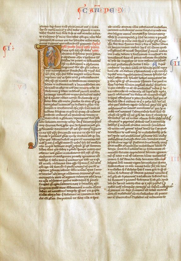 Dominican painter, Page from a manuscript Bible., antique map, old maps
