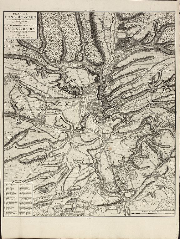 Covens and Mortier., Plan de Luxembourg de ses Nouvelles Fortifications et de ses Environs, antique map, old maps
