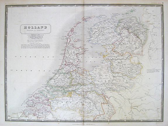 A.K. Johnston, Holland., antique map, old maps