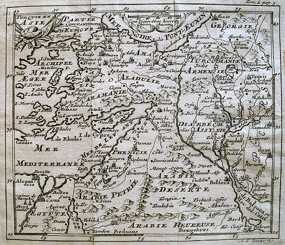DE FER, N., Turquie en Asie., antique map, old maps