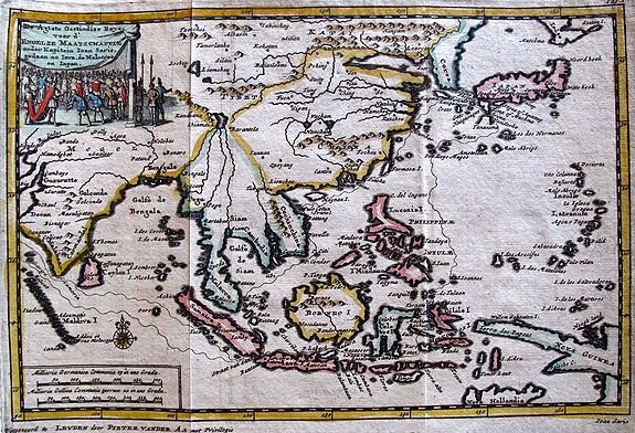 VAN DER AA, P., De Agste Oostindize Reys voor d’Engelse Maatschappie. . ., antique map, old maps
