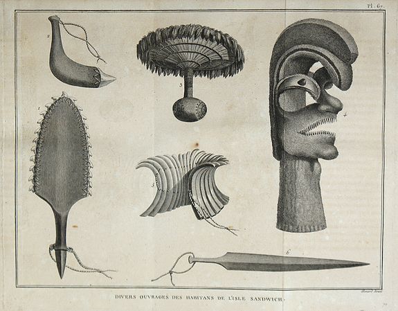 COOK, J., Divers ouvrages des habitans de l'Isle Sandwich., antique map, old maps
