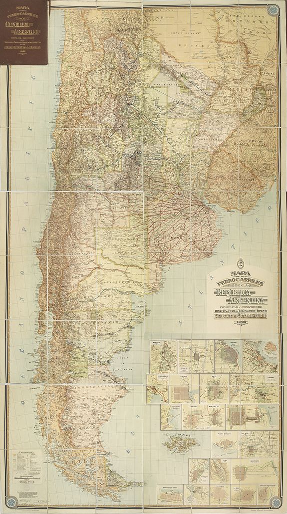 PEUSER, J., Mapa de los Ferrocarriles de la República Argentina …, antique map, old maps