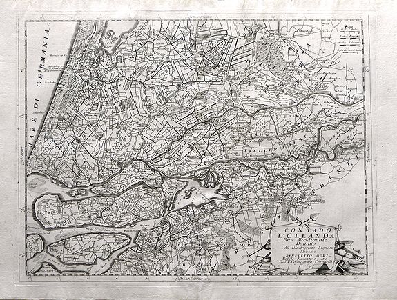 CORONELLI, V, Contado D'Ollanda Parte Meridionale Dedicato All'Illustrifsino Signore Auocato Benedettto Gori. . ., antique map, old maps