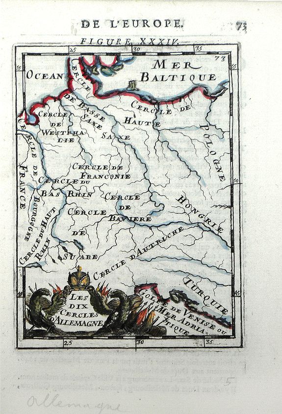 MALLET, A.M., Les Dix Cercles d'Allemagne, antique map, old maps