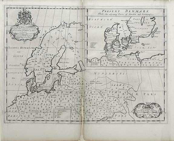 WELLS, E, A New Map of Ancient Scandinavia together with as much more of y Northern Part of Ancient Europe as Anvers to Present Denmark & Moscovia, antique map, old maps