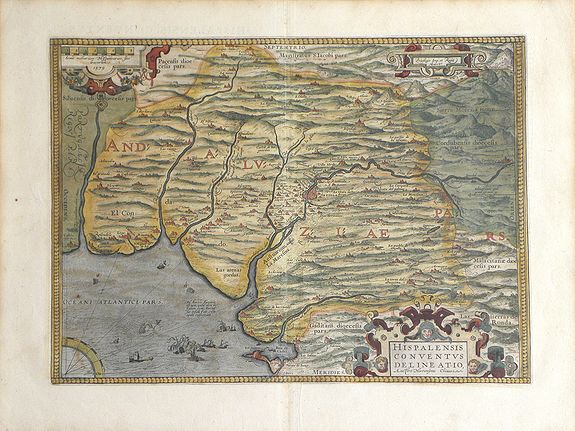 ORTELIUS, A, Hispalensis Conventus Delineatio. . ., antique map, old maps