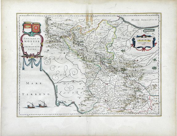 BLAEU, J. , Contado di Molise et Principato Ultra. . ., antique map, old maps