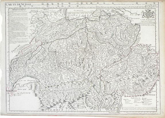 DE L'ISLE, G, Carte De Suisse., antique map, old maps