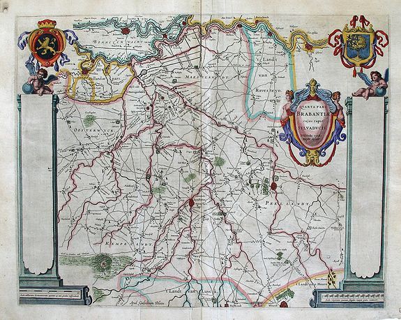 BLAEU, Willem Jansz., Quarta pars Brabantiae cujus caput Sylvaducis. . ., antique map, old maps