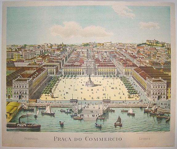 BELEM Editoria, Praca do Commercio., antique map, old maps