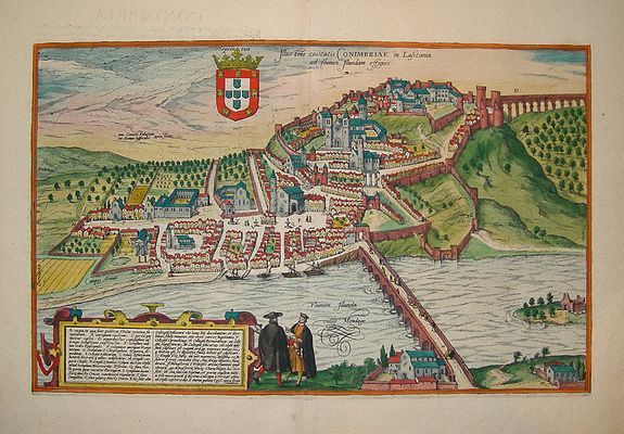 BRAUN, G. / HOGENBERG, F., Illustris Civitatis Conimbriae in Lusitania. . ., antique map, old maps