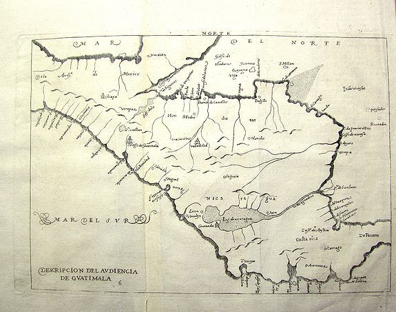 HERRERA y TORDESILLAS, A.de., Descripcíon del Audiencía de Guatimala, antique map, old maps